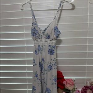 No Boundaries Blue Floral Dress